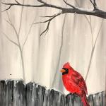 Cardinal on a Fence