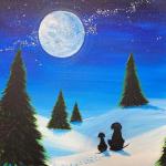 Puppies in the Moonlight