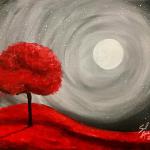 Red Tree on a Hill