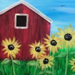Barn and Sunflowers